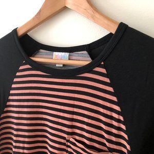 LuLaRoe Carly Dress Stripe Black and Pink - XXS